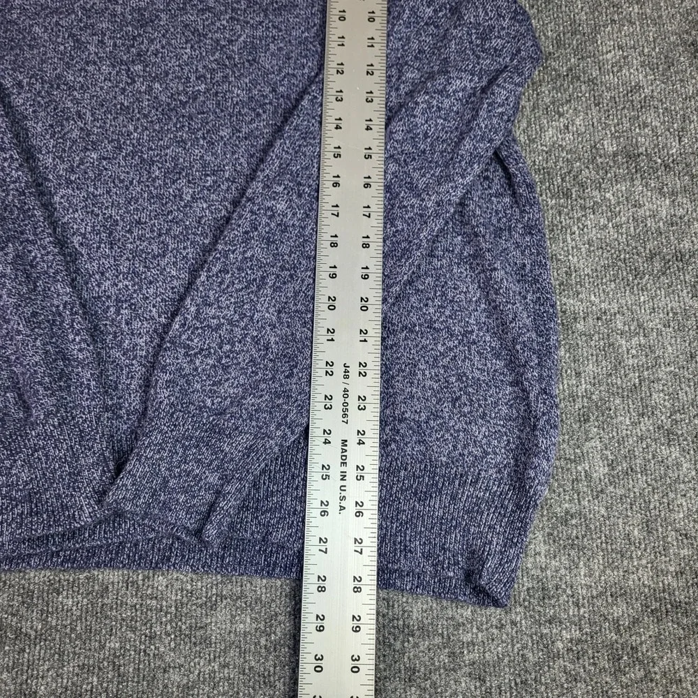 J. Crew Mens XL Blue Marled Shawl Collar Button Pullover Sweater Lambs Wool Mix